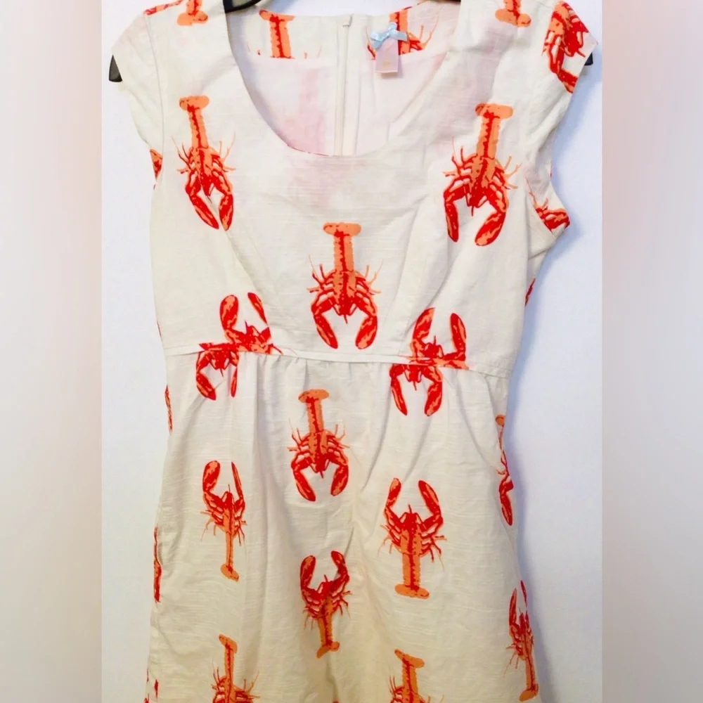 Downeast Lobster print lined dress size small - Picture 3 of 6
